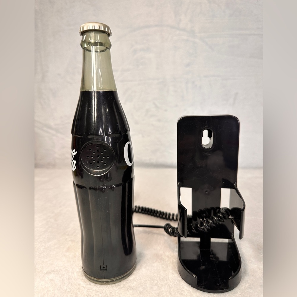 Vintage Coca-Cola Coke Bottle Shaped Push Button Corded Telephone w/ Wall Mount